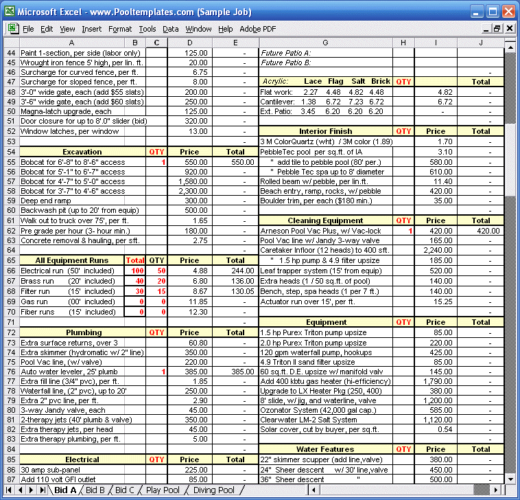 pool construction cost estimator